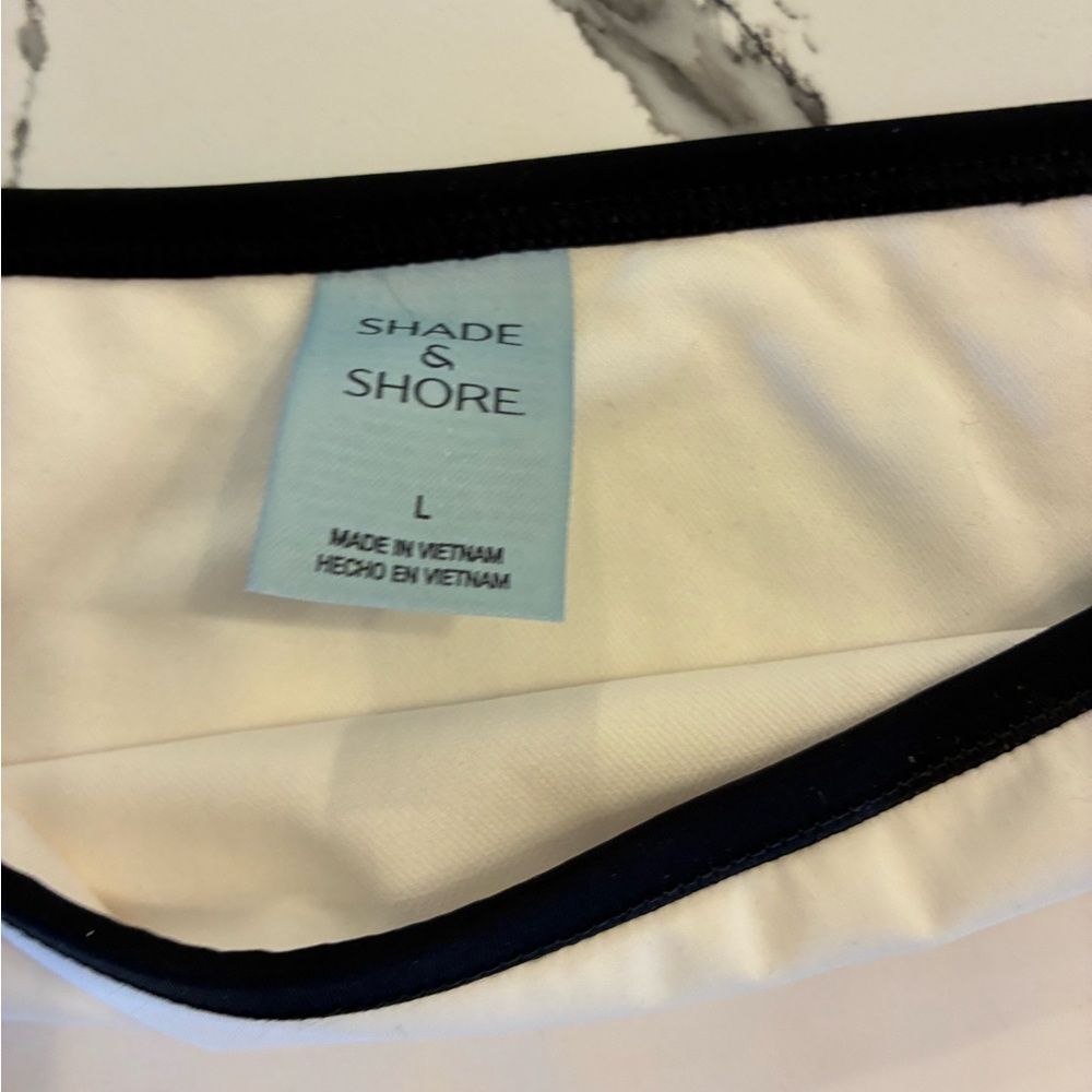 Shade & Shore Cream Bikini Bottom with Black Trim - Picture 2 of 5